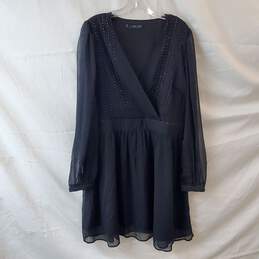 MNG Mango Short Black Dress w Bead Detail Size 12