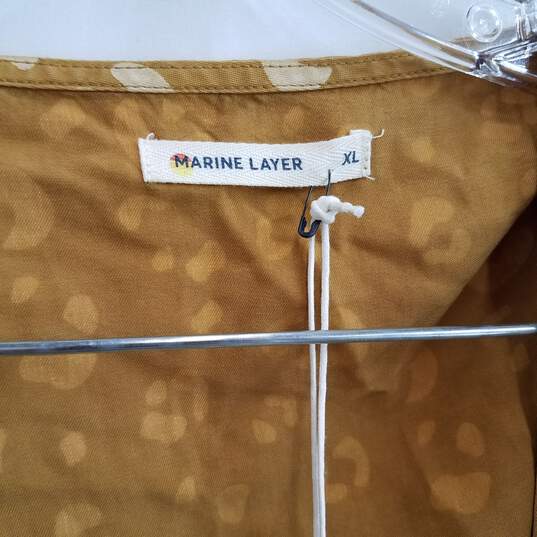 Marine Layer mustard long sleeve cropped wrap top XL image number 6
