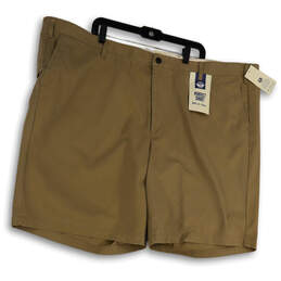 NWT Mens Brown Flat Front Slash Pockets Straight Leg Chino Shorts Size 54