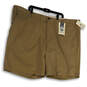 NWT Mens Brown Flat Front Slash Pockets Straight Leg Chino Shorts Size 54 image number 1