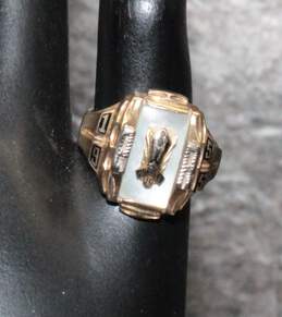 Vintage 10K Yellow & White Gold 1955 HS Class Ring Size 5 - 5.8g