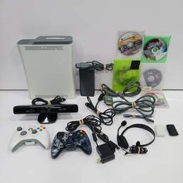 Microsoft Xbox 360 Console With a Bundle of 5 Assorted Games, Headset, 2 Controllers & Kick Connect