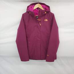 The North Face Magenta Lined Hooded Full Zip Jacket WM Size M