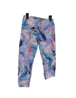 Womens Multicolor Abstract Elastic Waist Compression Leggings Size 6 alternative image
