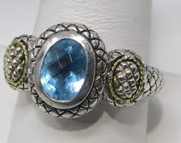 Sterling Silver Blue Topaz Ring Size 9.5