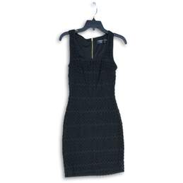 NWT Guess Womens Black Chevron Lace Scoop Neck Sleeveless Bodycon Dress Size 2