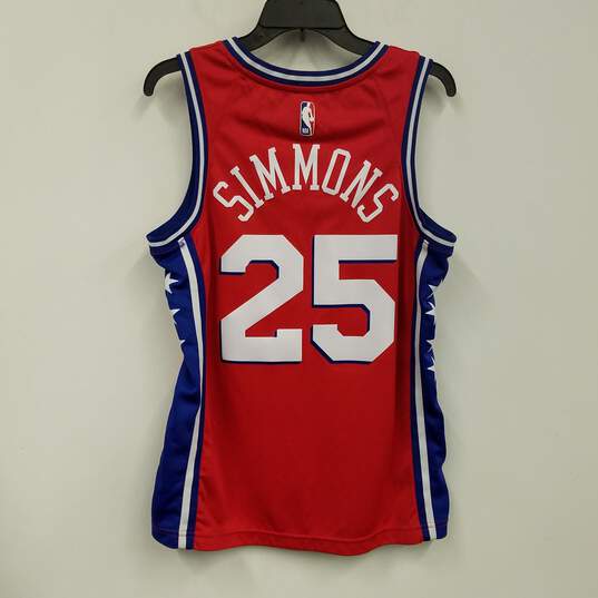 Mens Red Philadelphia 76ers Ben Simmons #25 Basketball NBA Jersey Size M image number 2
