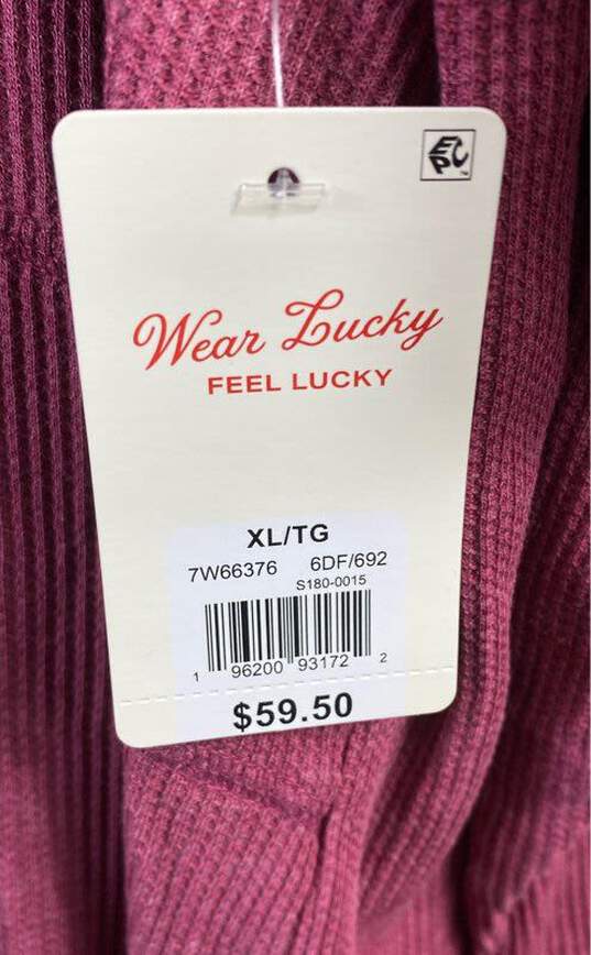 Lucky Brand Women Pink Waffle Long Sleeve Top XL image number 4