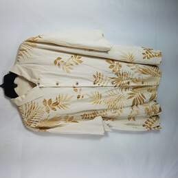 Tommy Bahama Men Tan Tropical Leaves Button Shirt XL alternative image