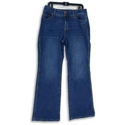 Lane Bryant Womens Blue Denim 5-Pocket Design Two Button Straight Jeans Size 14