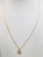 14k Yellow Gold 'P' Initial Pendant Necklace 3.9g image number 4