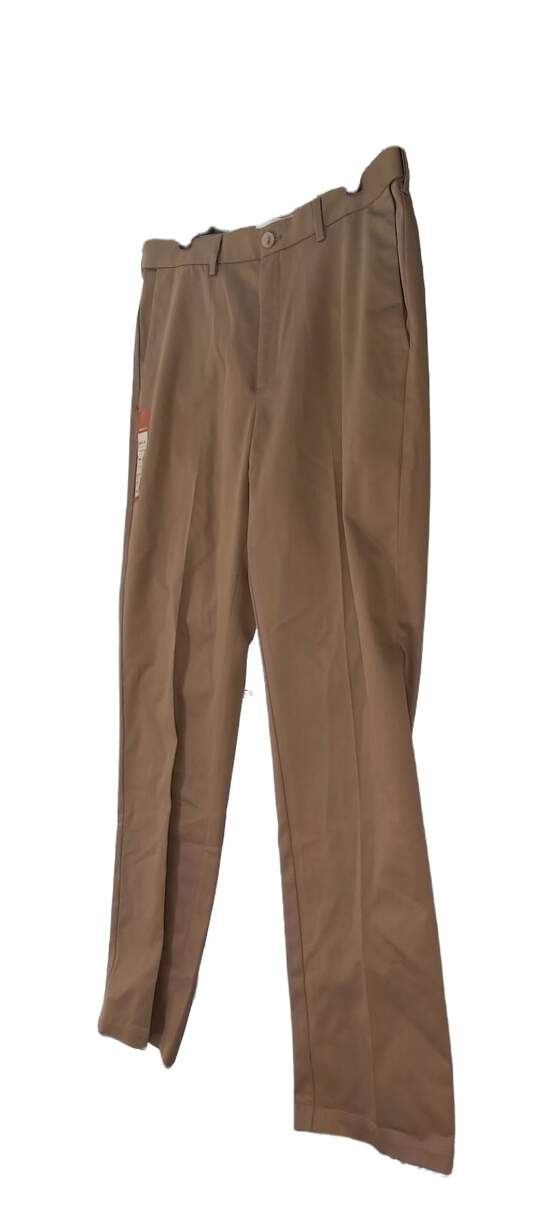 NWT Mens Brown Classic Fit Flat Front Slacks Chino Pants Size 36x34 image number 2