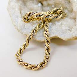Fancy 14k Two Tone Gold Twisted Rope Chain Bracelet 10.4g
