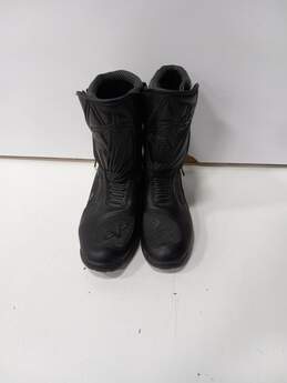 Vega Women's Black Leather Motorcycle Boots Size 9