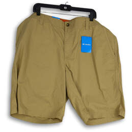 NWT Mens Tan Flat Front Slash Pocket Chino Shorts Size 42 R