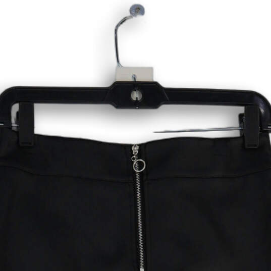 NWT Womens Black Asymmetrical Hem Back Zip Wrap Skirt Size Small image number 4
