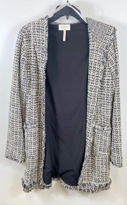 Laundry By Shelli Segal Women Black Tweed Raw Cardigan S image number 1