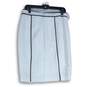 Calvin Klein Womens White Black Back Zip Knee Length Straight & Pencil Skirt 4 image number 2
