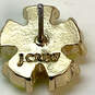 Designer J. Crew Gold-Tone Yellow Bubble Stone Flower Shape Stud Earrings image number 4