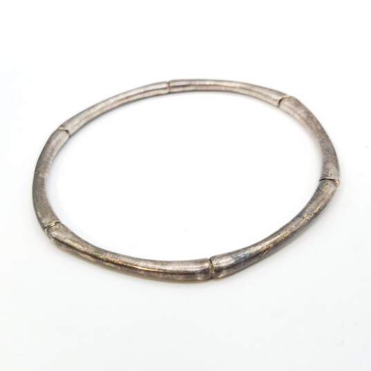 Sterling Silver Bamboo Design 2 5/8 Bangle Bracelet 16.1g image number 1