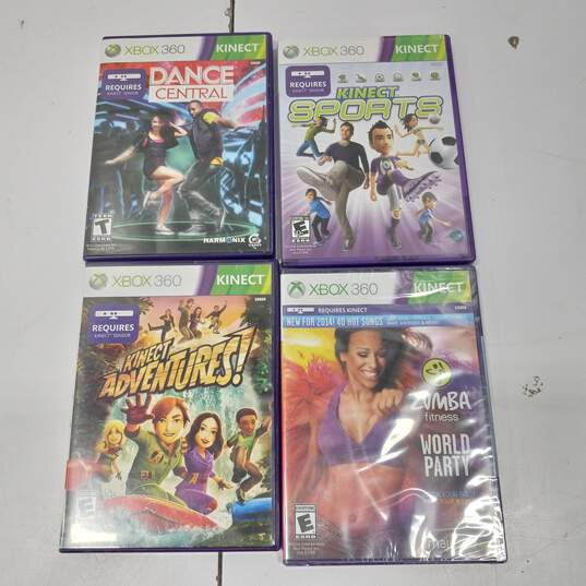 Bundle of 4 Assorted Xbox 360 Kinect Video Games image number 1