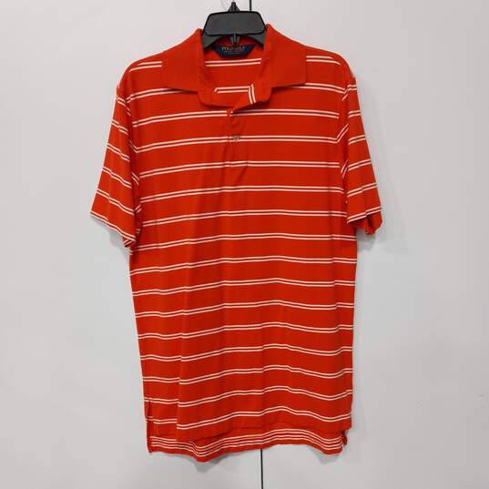 Polo Golf Ralph Lauren Men's Orange Striped Polo Size Medium image number 1