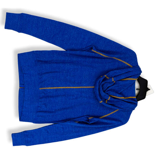 NWT Womens Blue Long Sleeve Kangaroo Pockets Stretch Full-Zip Hoodie Size S image number 2