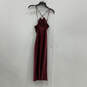Womens Red Modern Pleated Spaghetti Strap Sleeveless Bodycon Dress Size XS image number 2