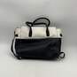 Karl Lagerfeld Womens Black White Leather Detachable Strap Bow Satchel Purse image number 2