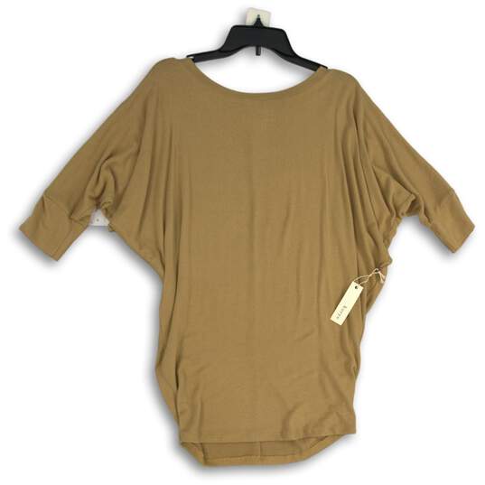 NWT Natural Life Womens Tan Dolman Sleeve Oversized Blouse Top Size Large image number 1