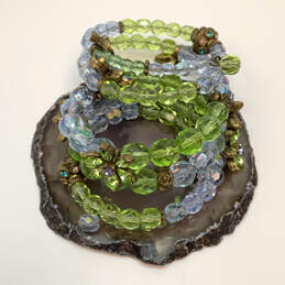 Designer Sweet Romance Green Blue Beaded Multi Strand Wrap Bracelet alternative image