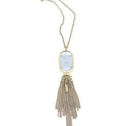 Designer Kendra Scott Gold-Tone Tasseled Mother Of Pearl Pendant Necklace