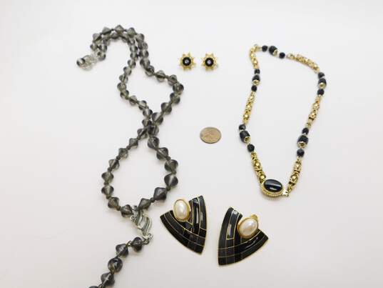 Vintage Tat w/ Gold Tone, Grey & Black Costume Jewelry 102.6g image number 9