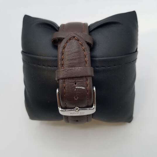 Visage 46mm Oversize Case Vintage design Brown Leather Strap Men's Quartz Watch image number 3