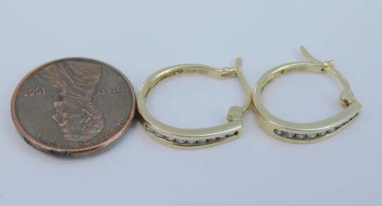 10K Yellow Gold 0.22 CTTW Diamond Hoop Earrings 2.4g image number 5