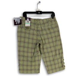 NWT Womens Green Plaid Flat Front Slash Pocket Stretch Capri Pants Size 8 alternative image
