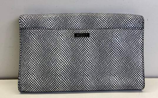 Milly Embossed Beaded Clutch Black White image number 3