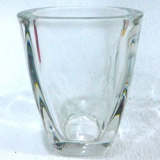 VNTG Art Glass Home Decor Bohemian Czech Ruby Cruet Cranberry Glass Etched Vase image number 4