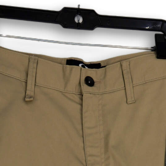 NWT Mens Tan Flat Front Slash Pocket Golf Chino Shorts Size 32 image number 3
