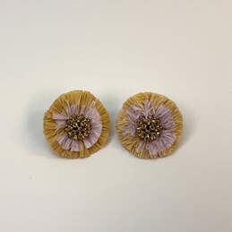 Designer Givenchy Gold-Tone Rhinestones Flower Fashion Stud Earrings alternative image