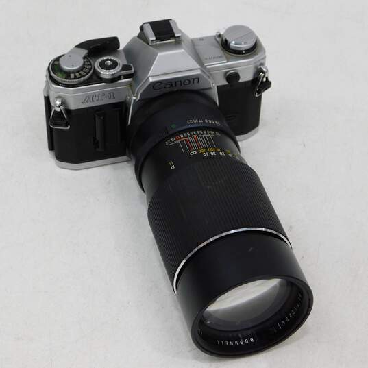 Canon AE-1 SLR 35mm Camera W/ Bushnell Automatic 1:3.5f=200mm Lens Untested image number 1