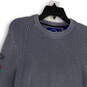 Womens Gray Crew Neck Long Sleeve Tight-Knit Pullover Sweater Size XL image number 3