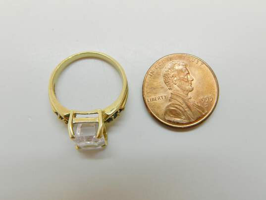 Romantic 10K Yellow Gold Quartz & Blue Spinel Ring 3.5g image number 4