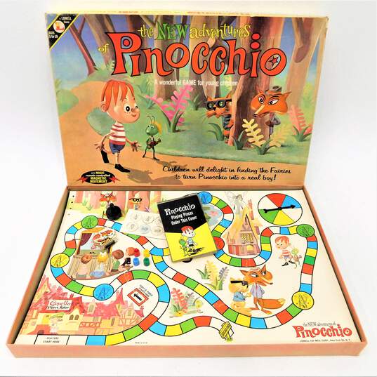 Vintage 1961 The New Adventures of Pinocchio Board Game by Lowell image number 1