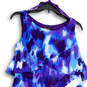 NWT Womens Multicolor Tie-Dye Round Neck Tiered Ruffle A-Line Dress Sz 10P image number 3