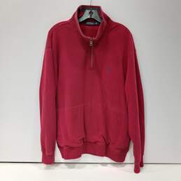Nautica Men's Red 1/4 Pullover Long Sleeve Sweater Sweatshirt Jacket Size XL