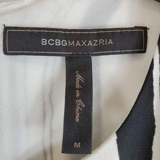 BCBGMAXAZRIA Women White/Black Stripe Dress M image number 3