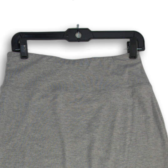 Womens Gray Flat Front Elastic Waist Pull On Straight & Pencil Skirt Size S image number 3