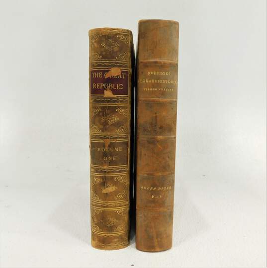 2 Antique Books The Great Republic Volume 1 and Sveriges Lakarehistoria image number 2