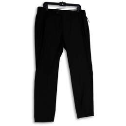 NWT Mens Black Flat Front Slash Pocket Straight Leg Chino Pants Size 36x30
